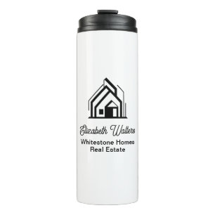 Benutzerdefiniertes Immobilienmakler-Logo für Immo Thermosbecher