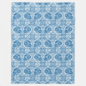 Benutzerdefiniertes Indigo Blue Floral Imitate Spi Fleecedecke (Vorderseite)