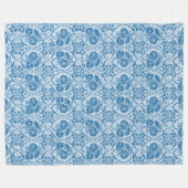 Benutzerdefiniertes Indigo Blue Floral Imitate Spi Fleecedecke (Vorderseite (Horizontal))