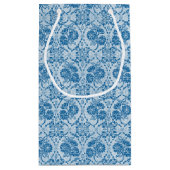 Benutzerdefiniertes Indigo Blue Floral Imitate Spi Kleine Geschenktüte (Rückseite)