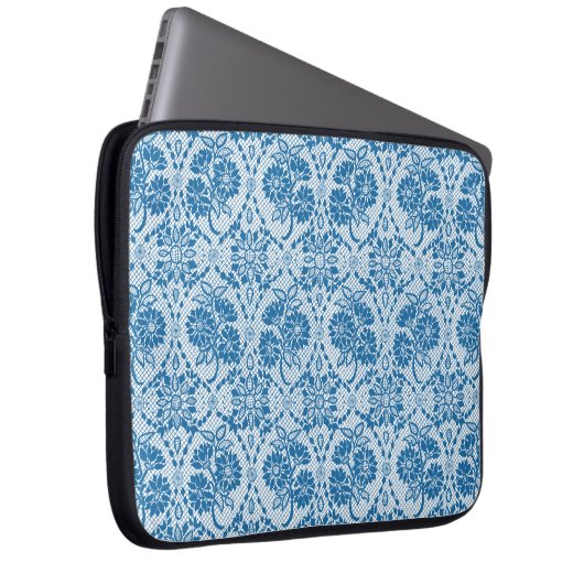 Benutzerdefiniertes Indigo Blue Floral Imitate Spi Laptopschutzhülle (Vorne Rechts)