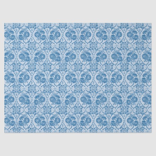 Benutzerdefiniertes Indigo Blue Floral Imitate Spi Seidenpapier (Vorderseite)