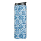 Benutzerdefiniertes Indigo Blue Floral Imitate Spi Thermosbecher (Nach links gedreht)