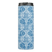 Benutzerdefiniertes Indigo Blue Floral Imitate Spi Thermosbecher (Rückseite)