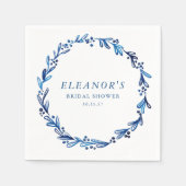 Benutzerdefiniertes Indigoblau Tinte Botanisches B Serviette (Vorderseite)