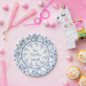 Benutzerdefiniertes Indiz auf weißer Papiertafel m Pappteller (Party)