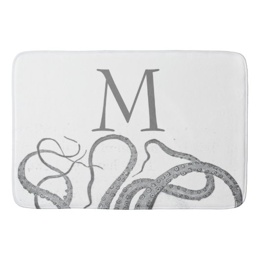 Benutzerdefiniertes initiales Monogramm nautischer Badematte (Vorderseite)