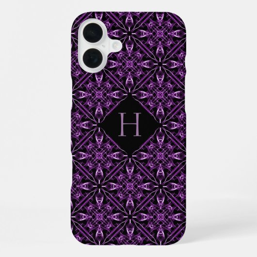 Benutzerdefiniertes initiales viktorianisches viol iPhone hülle (Rückseite)