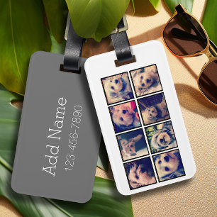 Benutzerdefiniertes Instagramm 8 Foto Collage Text Gepäckanhänger