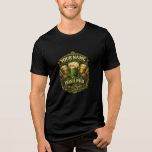 Benutzerdefiniertes Irisches Pub-Namens-Shirt Tri-Blend Shirt