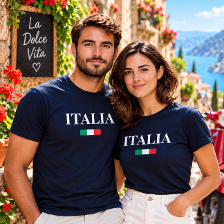 Benutzerdefiniertes Italien T-Shirt – Italia, Sizi