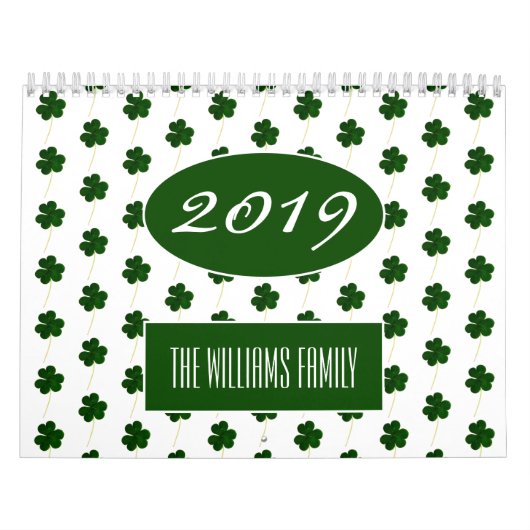 Benutzerdefiniertes Jahr 2024 Irish Kleeblatt Patt Kalender (Titelbild)