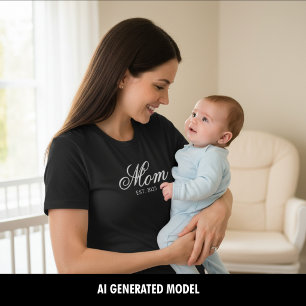 Benutzerdefiniertes Jahr der Gründung Mama Weiße e T-Shirt