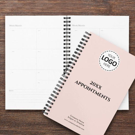 Benutzerdefiniertes Jahr, Logo, Text, Rosa Farbe Planer