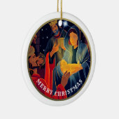 Benutzerdefiniertes Jahr und Familienname Weihnach Keramikornament (Rechts)