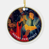 Benutzerdefiniertes Jahr und Familienname Weihnach Keramikornament (Vorne)