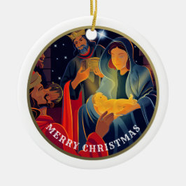 Benutzerdefiniertes Jahr und Familienname Weihnach Keramikornament