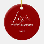 Benutzerdefiniertes Jahr und Familienname Weihnach Keramikornament (Hinten)