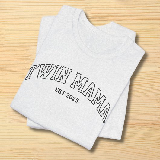 Benutzerdefiniertes Jahr Zwillingsmama T - Shirt, Tri-Blend Shirt
