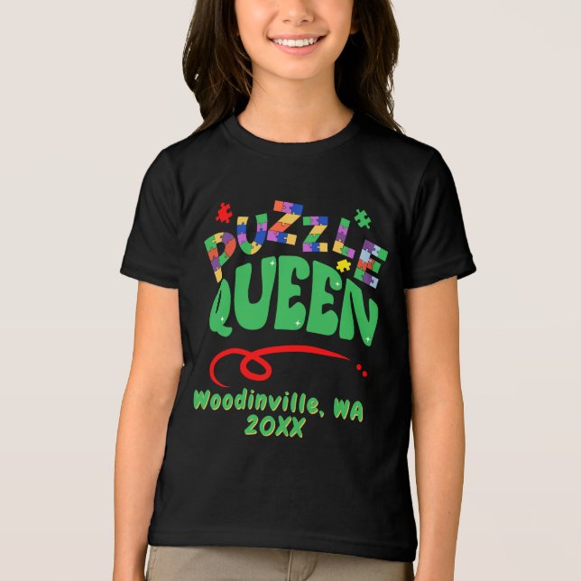 Benutzerdefiniertes Jigsaw Puzzle Queen Location D Tri-Blend Shirt (Vorderseite)