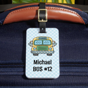Benutzerdefiniertes Jungen-Rucksack-Tag Bus-Info-T Gepäckanhänger