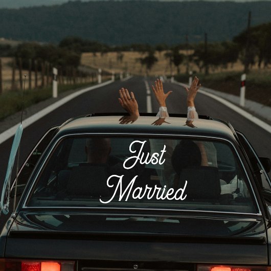Benutzerdefiniertes Just Married Auto Hochzeitsban Fensteraufkleber