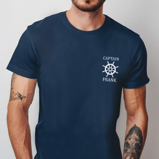 Benutzerdefiniertes Kapitän-Shir mit Schiffsschwun T-Shirt