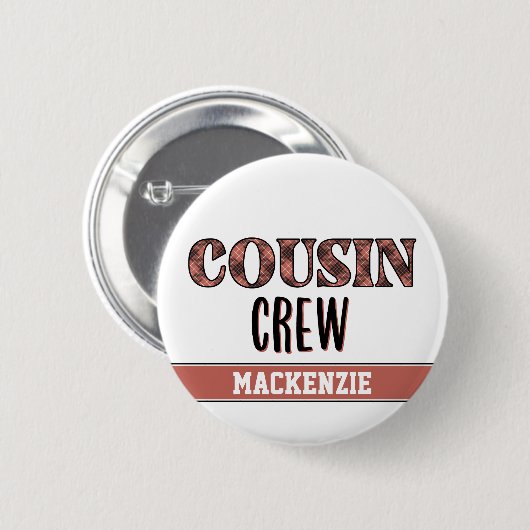 Benutzerdefiniertes Karomuster Cousin Crew Cousin  Button (Vorne & Hinten)