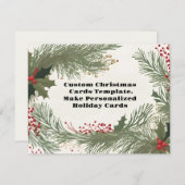 Benutzerdefiniertes Kartenvorlagenformat Anpassbar Feiertagskarte (Vorne/Hinten)
