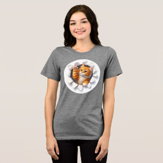 Benutzerdefiniertes Katze Design Frauen T-Shirt Tri-Blend Shirt