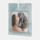 Benutzerdefiniertes Katze-Mama-Leben Haustier-Foto Ornament Aus Glas (Vorderseite links)