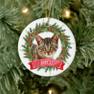 Benutzerdefiniertes Katzenfoto Keramik Ornament