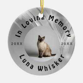 Benutzerdefiniertes Katzenfoto-Kreisrahmen-Design Keramik Ornament