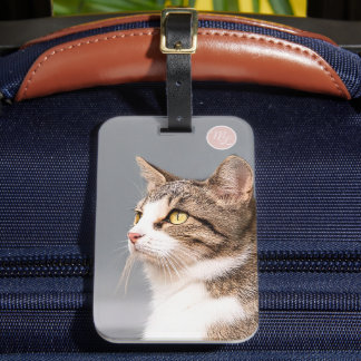 Benutzerdefiniertes Katzenfoto-Monogramm Gepäckanhänger