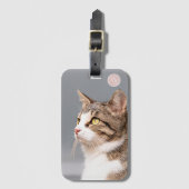 Benutzerdefiniertes Katzenfoto-Monogramm Gepäckanhänger (Vorderseite Vertikal)
