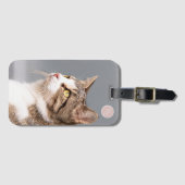 Benutzerdefiniertes Katzenfoto-Monogramm Gepäckanhänger (Vorderseite (Horizontal))