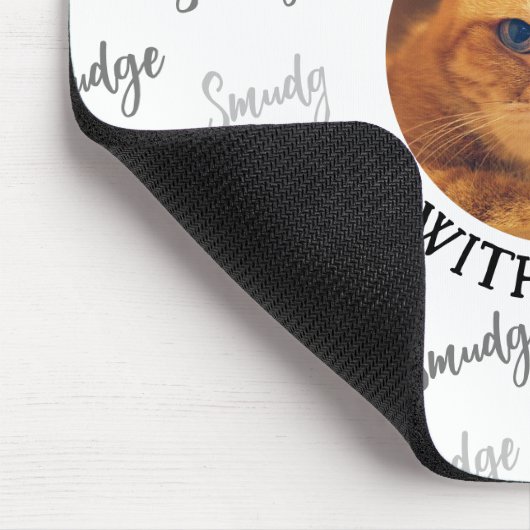 Benutzerdefiniertes Katzennamensmuster mit Foto we Mousepad (Ecke)