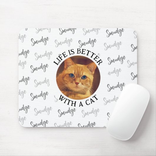 Benutzerdefiniertes Katzennamensmuster mit Foto we Mousepad (Mit Mouse)