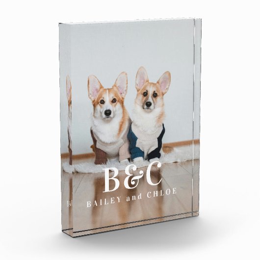 Benutzerdefiniertes Keepake Pet Hund-Foto mit Name Fotoblock (Links)