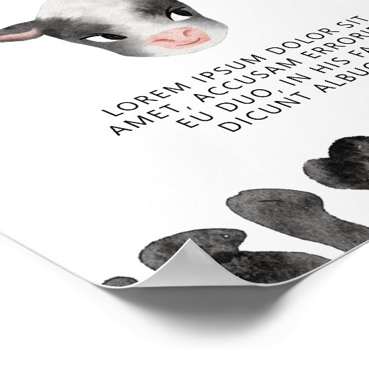 Benutzerdefiniertes Kennzeichen für Kuh-Party Poster (Ecke)