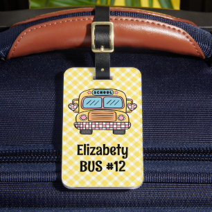 Benutzerdefiniertes Kid-Rucksack-Tag Bus-Info-Tag Gepäckanhänger