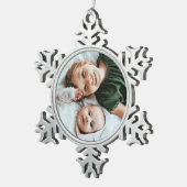 Benutzerdefiniertes Kids-Foto Schneeflocken Zinn-Ornament (Rechts)