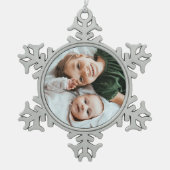 Benutzerdefiniertes Kids-Foto Schneeflocken Zinn-Ornament (Vorderseite)