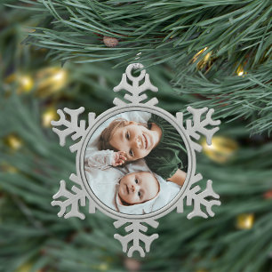 Benutzerdefiniertes Kids-Foto Schneeflocken Zinn-Ornament