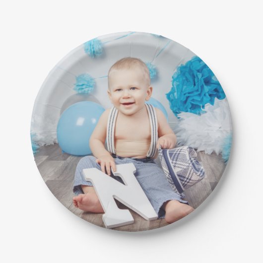 Benutzerdefiniertes Kindergeburtstag-Foto Pappteller (Vorderseite)