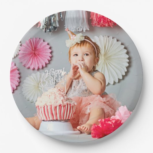 Benutzerdefiniertes Kindergeburtstag-Foto Pappteller (Vorderseite)