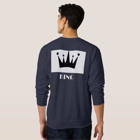 Benutzerdefiniertes King Text Black Crown Image Ba Sweatshirt (Schwarz voll)