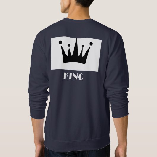Benutzerdefiniertes King Text Black Crown Image Ba Sweatshirt (Rückseite)