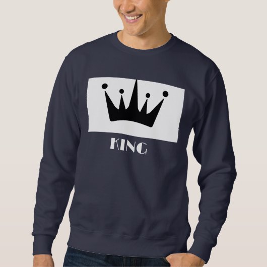 Benutzerdefiniertes King Text Black Crown Image Ba Sweatshirt (Vorderseite)