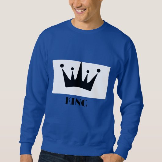 Benutzerdefiniertes King Text Black Crown Image Ro Sweatshirt (Vorderseite)